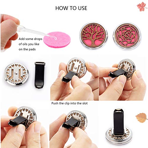 2 Packs Wooden Car Diffuser Vent Clips, Aromatherapy Essential Oil Car Diffuser Locket Clip With 10 Shiny Pads And 10 Washable Felt Pads(Tree And Flower) #TOP3