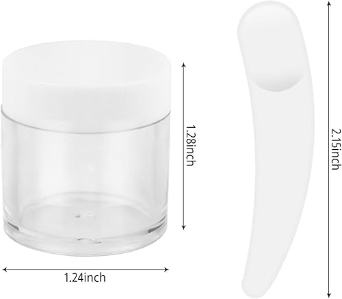 Miniatura 2 de 60 frascos redondos cosméticos vacíos de 0.35 oz, ollas de muestra, ollas de viaje con espátula para cosméticos, polvo de uñas, cuentas, diamantes