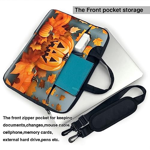 Bolsa de ordenador 15.6 pulgadas con acabados dorados y diseño artístico de hojas de otoño 3
