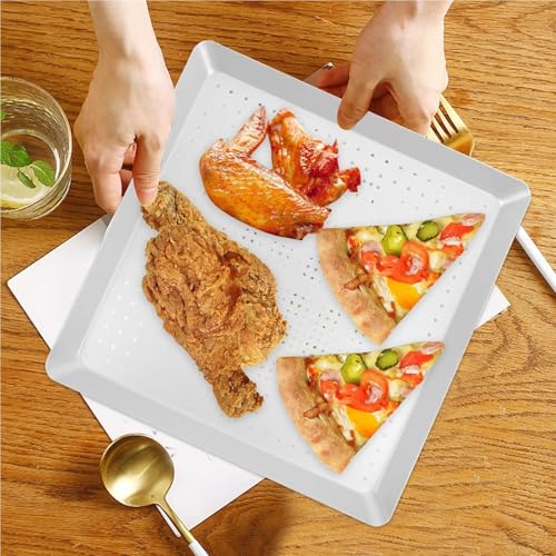 Plaque à pizza perforée rectangulaire 12 pouces plateau de cuisson