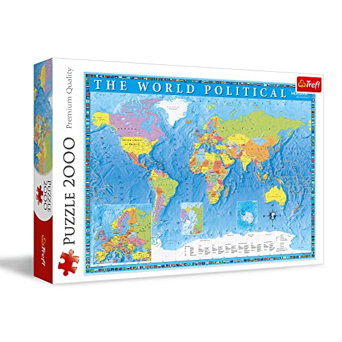 Trefl Political map of The World 2000 Piece Jigsaw Puzzle Red 38