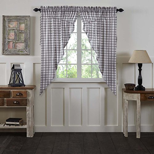 VHC-Brands-Annie-Buffalo-Check-Curtain-Prairie-Panels-Gray-63x36x18-Set-of-2 VHC Brands Annie Buffalo Check Curtain Prairie Panels Gray 63x36x18 Set of 2