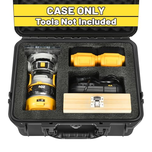 Hard Case for Dewalt Router - Tool Bag for Dewalt 20V Max XR Cordless Woodworking Router Tool, Waterproof & Shockproof Box for Brushless DCW600B | Battery & Charger (Case Only)