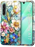 Btscase for Samsung Galaxy A17 5G Case, Marble Pattern 3 in 1 Heavy Duty Shockproof Full Body Rugged Hard PC+Soft Silicone Drop Protective Women Girl Cover for Samsung Galaxy A17 5G,Green