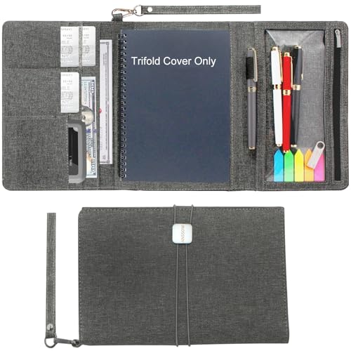 Organiseur de portefeuille pour Rocketbook avec étui folio et poche zippée pour le bureau