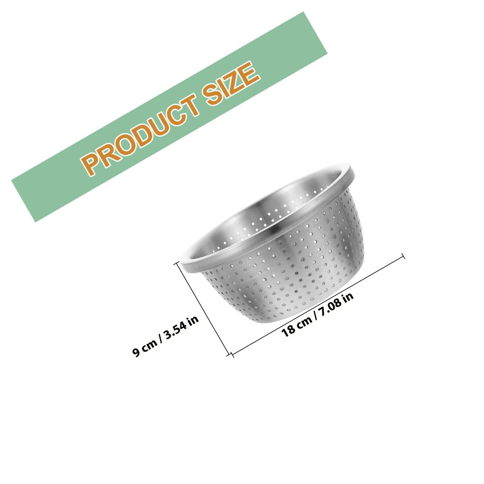Colador Multifunción para Lavar Arroz y Frutas 18Cm Acero Inoxidable 304 Resistente Orificio de Drenaje Práctico para Cocina Hogar y Restaurante