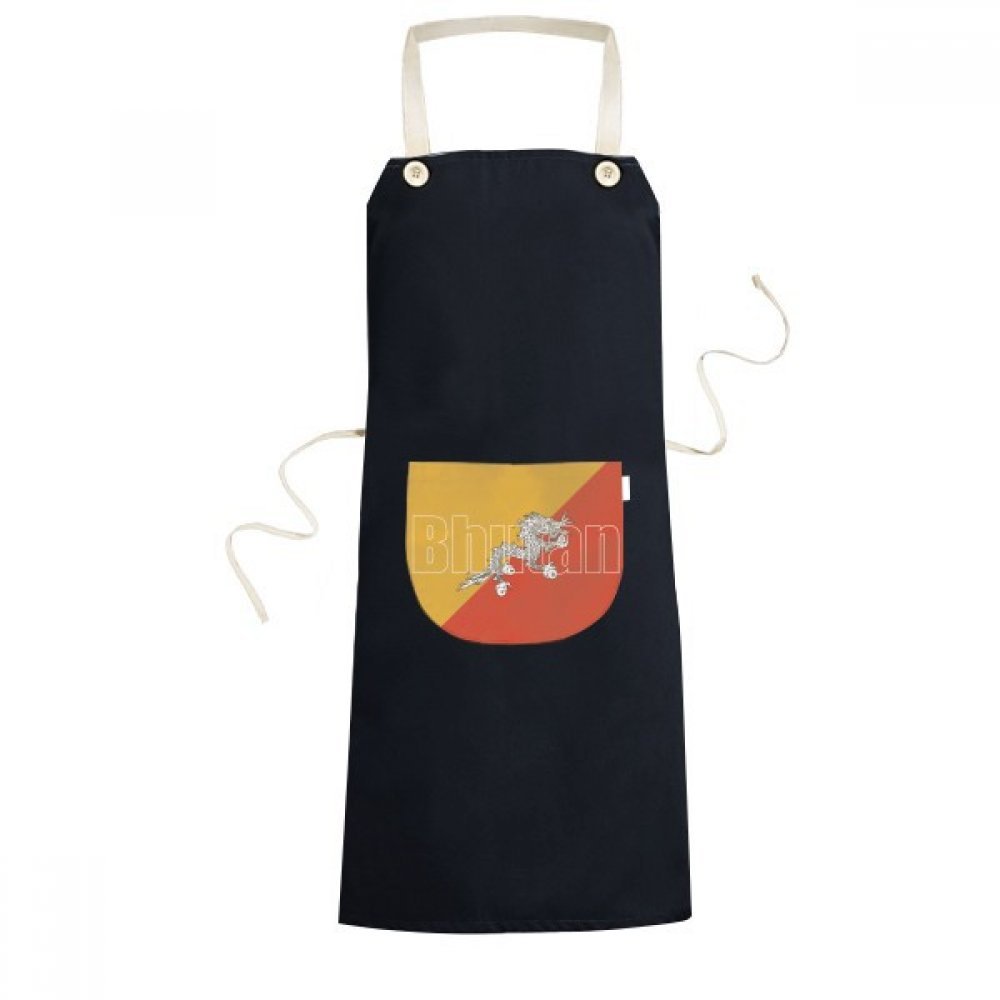 Tablier cuisine Bhoutan réglable noir pour éviter les taches sur vos vêtements