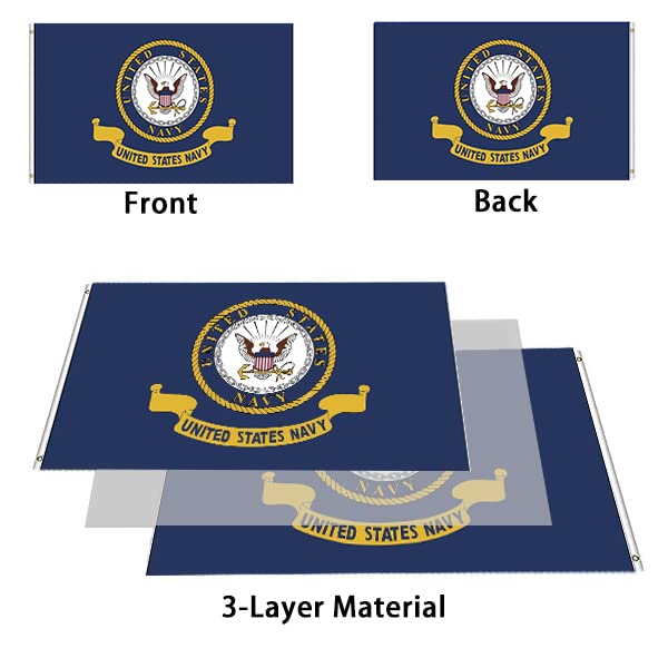 US-Marine-Flagge, 7,6 X 12,7 Cm – Doppelseitig, Robustes Polyester, Mit Messingösen