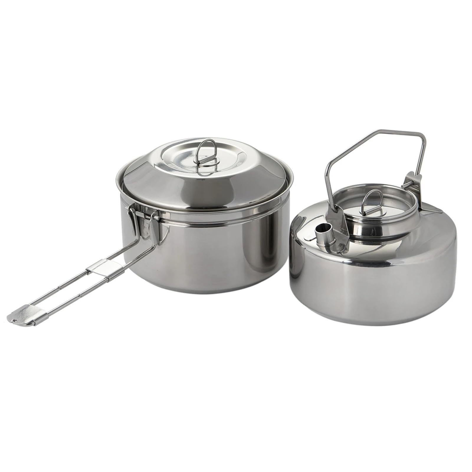 Bouilloire de camping inox sac à dos kit de vaisselle bivouac léger