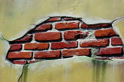 Home Comforts Stones Bricks Facade Wall Brick Pattern-20 Inch By 30 Inch Laminated Poster With Bright Colors And Vivid Imagery-Fits Perfectly In Many Attractive Frames