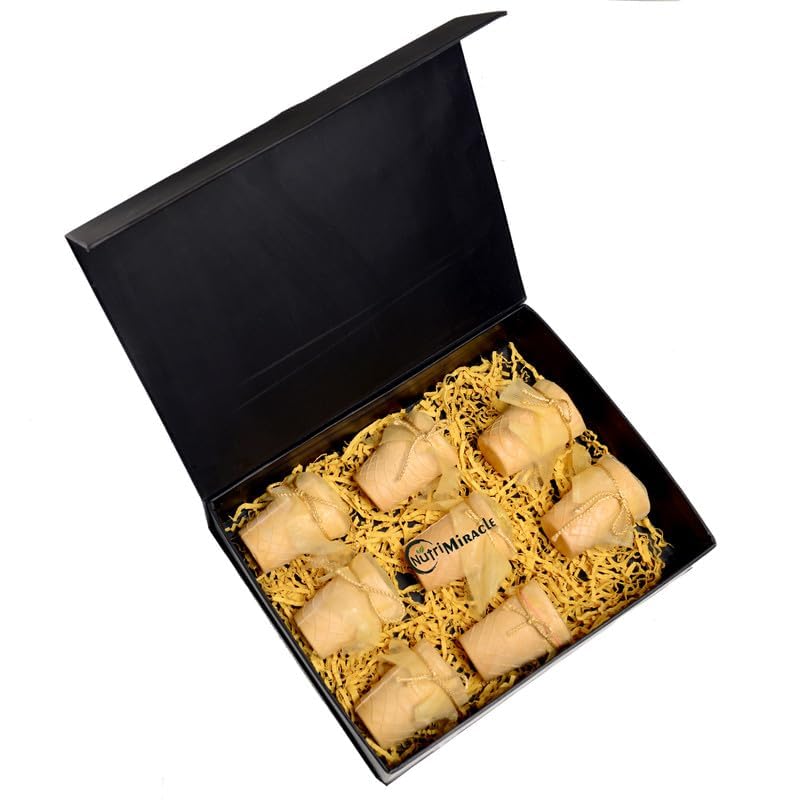 Image of NUTRI MIRACLE Edible Cups Gift Hamper with Dry Fruits Chocolates Nuts Laddu Candles for Brother & Sister