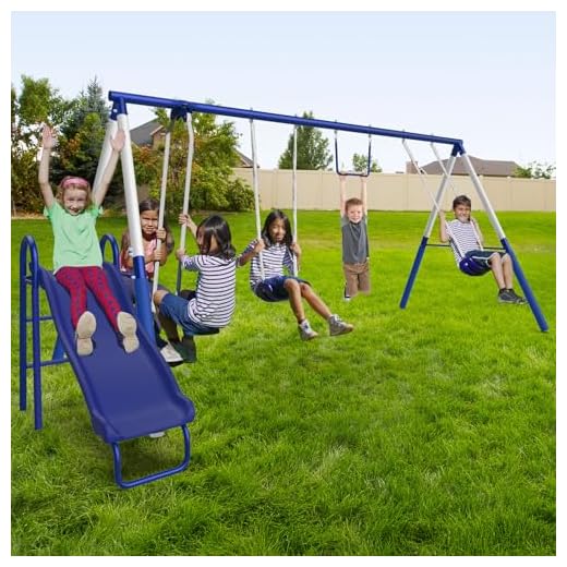 Outdoor Heavy-Duty Metal Swing Set