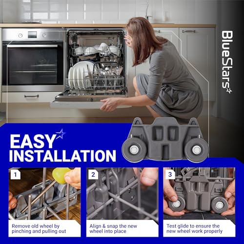 image for BlueStars UPGRADED W10195416 Dishwasher Lower Dish Rack Wheel - Compat