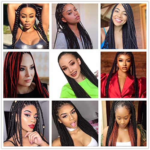 Braiding Hair Pre Stretched 8 Packs/Lot Black Pre Stretched Wet And Wavy Braiding Hair Synthetic Knotless Yaki Texuture Ez Braid Soft To Human Hair For Braiding (20Inch, 2#) #TOP5