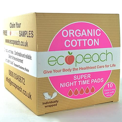Ecopeach Bio-Baumwolle Super Night Time Binden - 11 Packungen à 10 Stück Cover