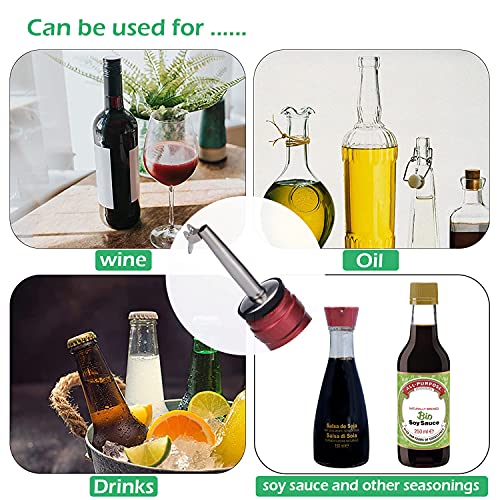 Lahviuu Fles Pourers,6 stuks RVS Speed Pourer met scharnierende Flip Top Cap,Freeflow Pourers Liquor Pourer,voor wijn… - Image 3
