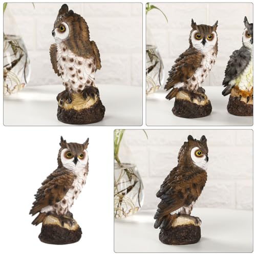 Hibou en résine marron pour dynamiser un jardin extérieur terne - 7