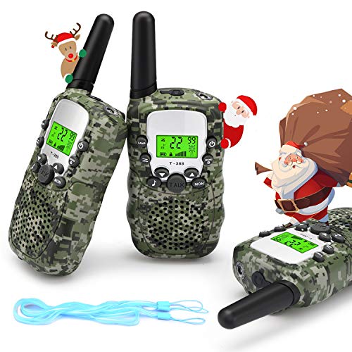 Fansteck Walkie Talkie, 3 Pack Walkie Talkie para Niños con 8 Canales Función de VOX, Interfono Infantil Inalámbrico, Rango de 3KM, Linterna incorporada.Regalos para Niños de 3+ años.