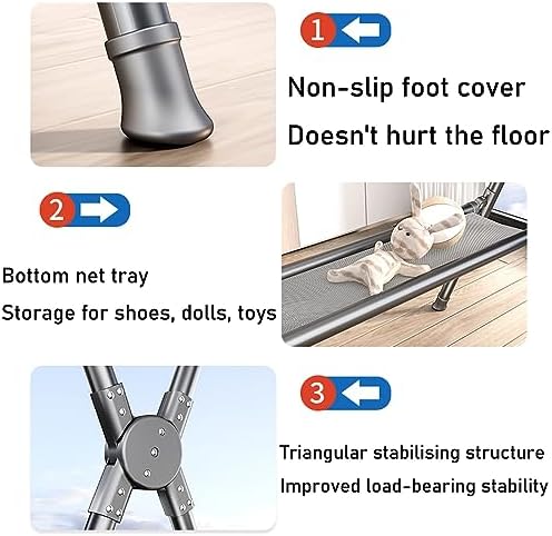 Aluminium Folding Drying Rack,Foldable Laundry Clothes Drying Rack Stand,Double Pole Drying Clothes Rack，Bottom Mesh Tray Storage，for Drying Clothes Towels Bed Linen，X-Shape Floor Drying Rack