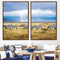 2 Piece Framed Canvas Wall Art Striped Canvas Prints Home Artwork Decoration for Living Room,Bedroom - 16