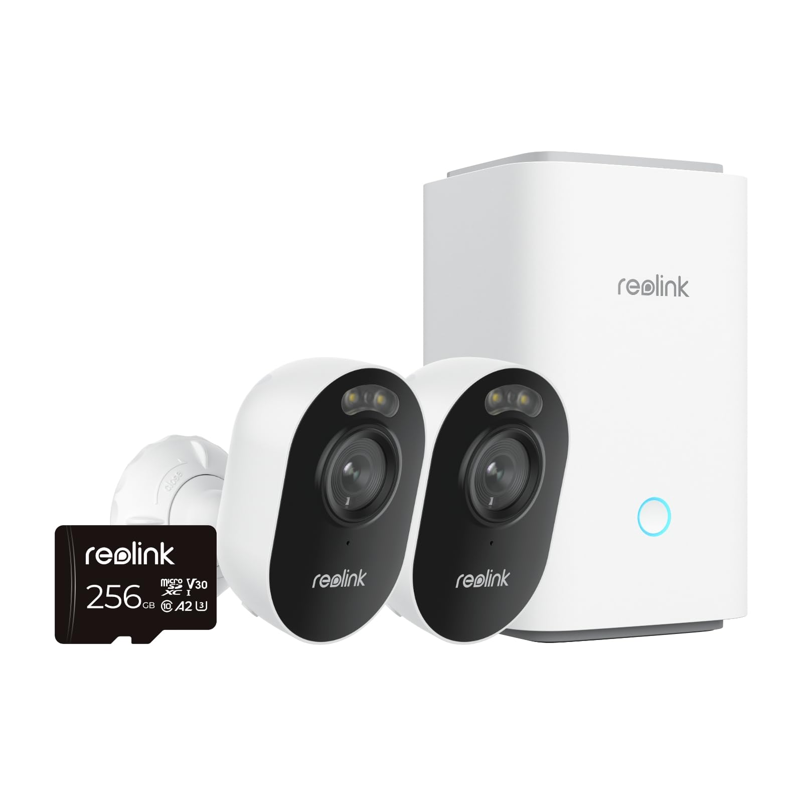 REOLINK Cameras with Home Hub Bundle, Security Camera Kit, Local Storage with 1pc Extra 256GB microSD Card