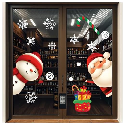 Festive Cartoon Sticker Pack - Playful Character & Snowflake Decals for Seasonal Decor