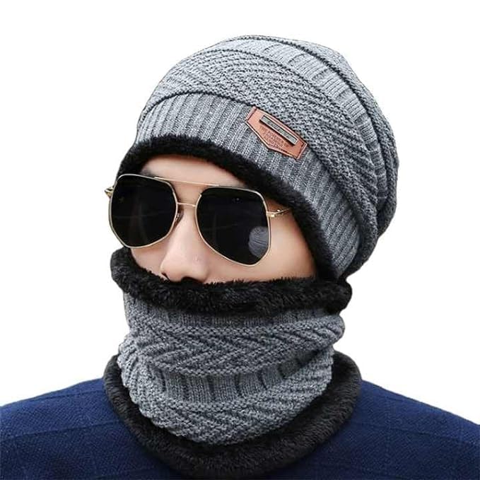 KRIZON Wool Beanie Cap & Muffler for Mens & Women – Winter Cap for Men – Men’s Woolen Cap with Neck Muffler – Winter Muffler for Women – Soft Woolen Muffler & Cap for Men & Women Black KRIZON Wool Beanie Cap & Muffler for Mens & Women – Winter Cap for Men – Men’s Woolen Cap with Neck Muffler – Winter Muffler for Women – Soft Woolen Muffler & Cap for Men & Women Black