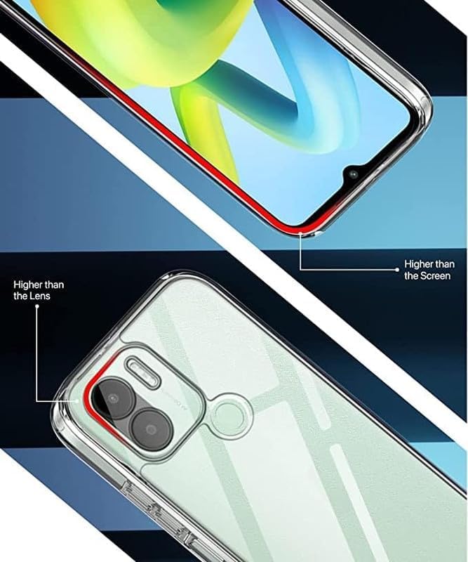 Image of REALCASE Silicone Back Cover Case, Scratch Resistant Protective Crystal Clear Transparent Shock Proof Back Cover Case for Redmi A1 Plus