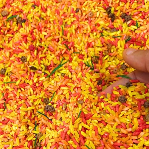 Lattooland Fall Themed Colorful Rice | Fall Sensory Bin Filler for Sensory Table | Seasonal | Autumn Theme Activity | Engaging Rice Mix for Kids | Thanksgiving Present & Toddler Gift | 18 Months +