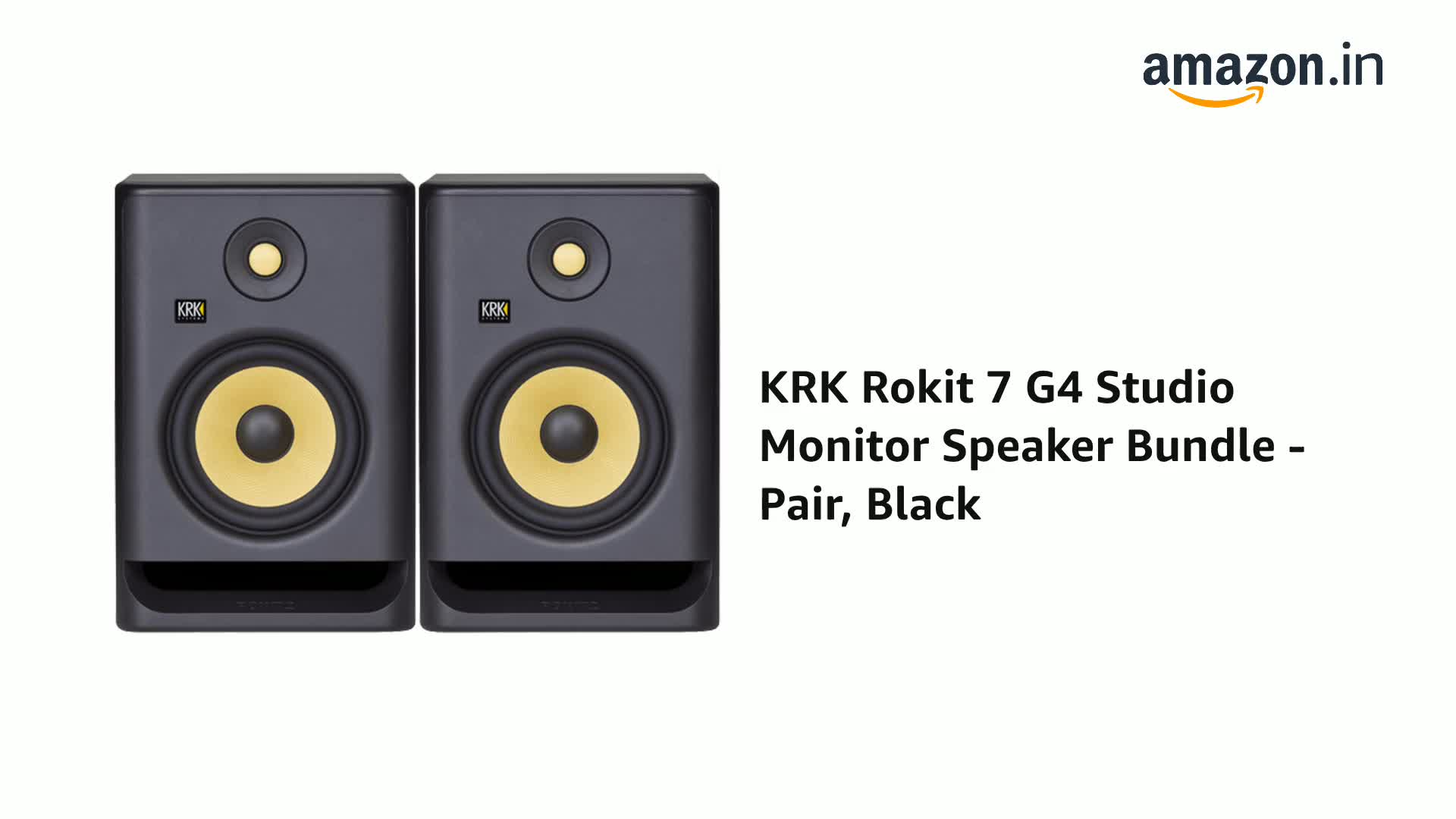 KRK Rokit 7 G4 Studio Monitor Speaker Bundle - Pair, Black