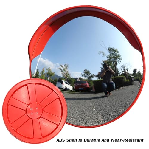 Miroir convexe incassable haute définition 17,7 pouces avec support de fixation murale - 6