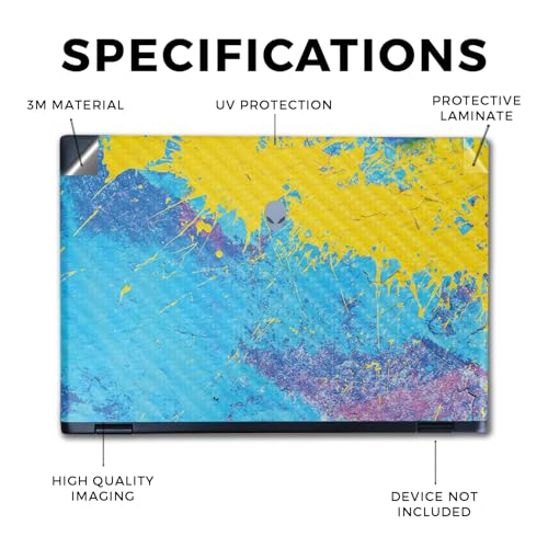 Image of Carbon Fiber Laptop Skin Compatible with Alienware M16 R2 (2024) - Splatter Wall - Premium 3M Vinyl Protective Wrap Decal Cover - Easy to Apply | Crafted in The USA by MightySkins