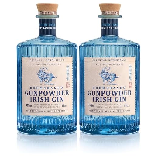 Drumshanbo Gunpowder Irish Gin 43% vol., fruchtig-herb durch den Gunpowder Tea und die zwölf ausgewählten Botanicals (Packung mit 2)