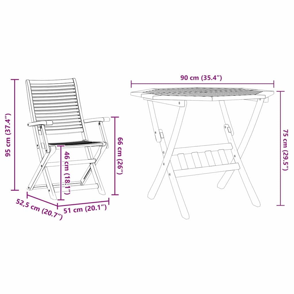 vidaXL Set da Pranzo per Giardino 5 pcs Marrone, Set da pranzo all'aperto, tavolo in acacia rustica, arredo giardino e terrazza, posti resistenti alle intemperie