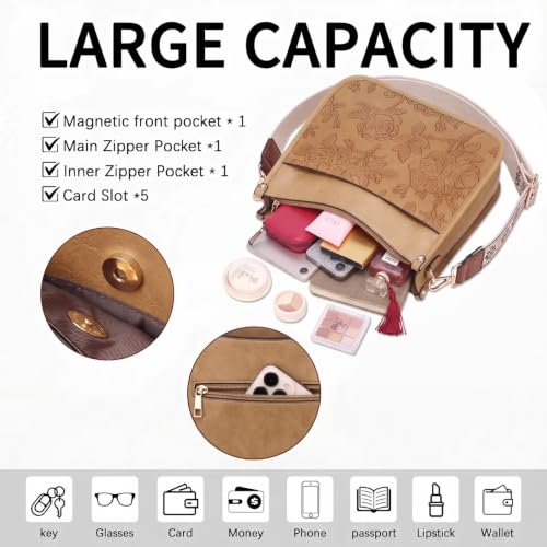Image of AUYOCO Vegan Leather Crossbody Bags for Women Purse Shoulder Bag