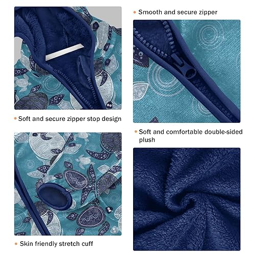 Sea Turtles Boys Fleece Hoody Jacket Zip Up Coat Warm Fall Winter Plush Jacket Long Sleeve Outerwear3