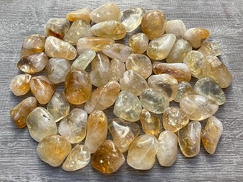 Image of GAF TREASURES 1 /2 LB Citrine Tumbled Stones, Polished Citrine Gemstone, Citrine Healing Crystals (Citrine)