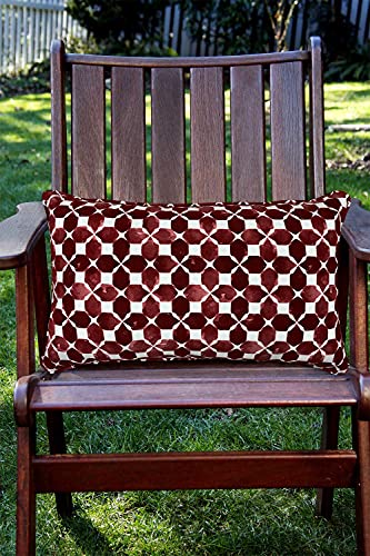 Fbts Prime Pack Of 2 Outdoor Waterproof Decorative Lumbar Pillows With Inserts For Patio Furniture, 20X12 Inch Fade Resistant Patio Garden Lumbar Cushions For Couch Bed Sofa, Geometric Red #TOP7