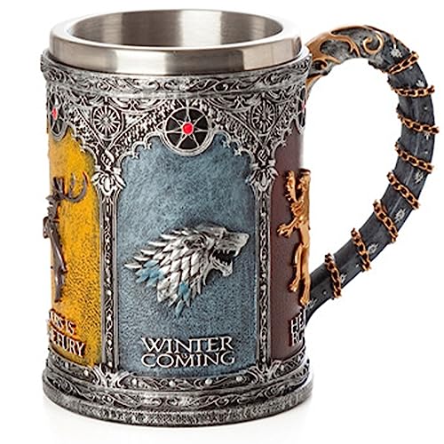 Syfunlv Chope à bière,chope à bière en acier inoxydable, chope nordique viking,récipient à...