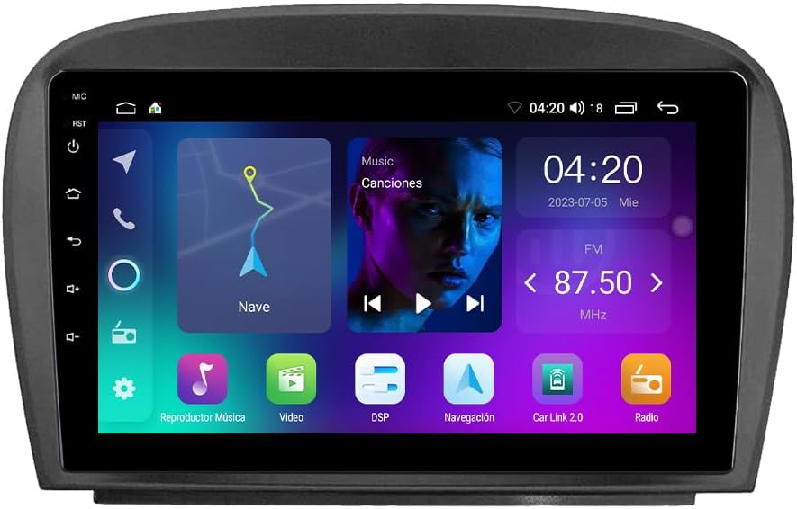 FELLOSTAR Android Car Stereo Radio for Mercedes-Benz SL350 SL500 SL55 SL600 SL65 2001-2007 Built in Apple CarPlay Android Auto GPS Navigation WiFi Head Unit Touchscreen Display (8-Core 4+64GB)