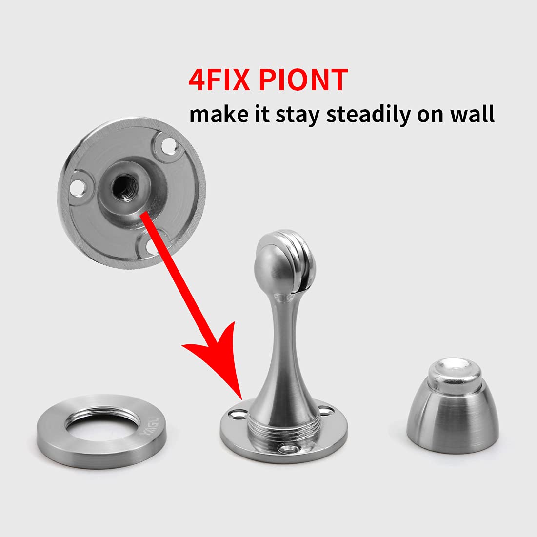 YAGU 2-Pack Magnetic Door Stoppers - No-Drill Zinc Alloy Catchers With Dual Mounting Options