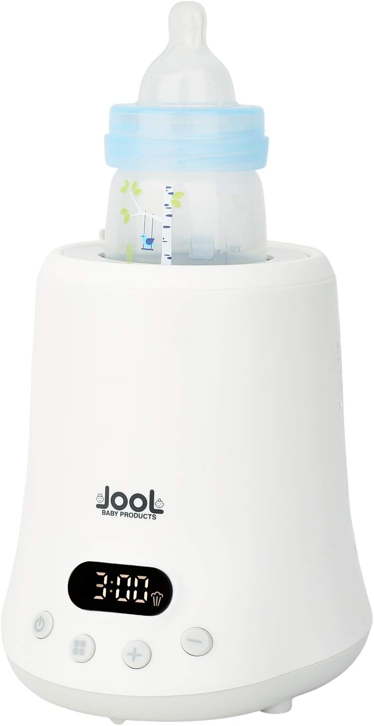 Baby Bottle Warmer - Quick Heating & Keep Warm Mode, Digital Display, Time Chart on Warmer, Heats Milk, Breast Milk, Formula, Juice, Fits Most Standard Bottles - Jool Baby