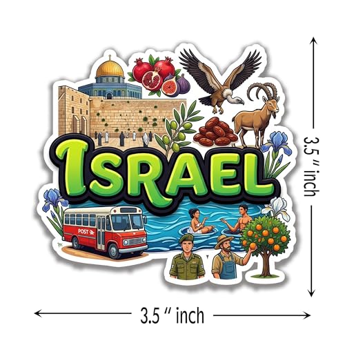Image of Israel Fridge Magnet - Premium Engineered Wood Souvenir, Glossy HD Print, Precision Laser Cut Travel Decor & Gift for Home, Office & Travelers