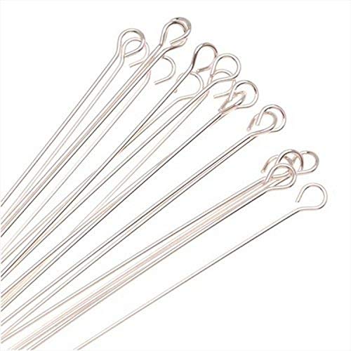 Beadaholique SS/E20/200 10-Piece Sterling Open Eye Pins, 24-Gauge, 2-Inch, Silver