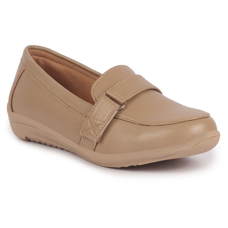 Image of FAUSTO Women's Comfortable Formal Adjustable Strap Hook and Loop Slip On Shoes|Party Shoe|Office Shoe