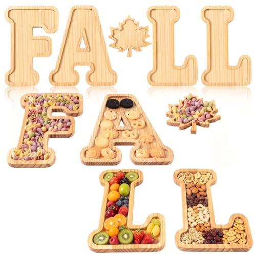 AWIZOM 5 Pcs Fall Theme Charcuterie Board Thanksgiving Serving Tray Platter