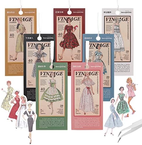 FRIUSATE Washi Stickers Vintage, 280 Pack People Stickers Scrapbooking DIY Junk Journal Supplies Retro 80s Lady Girl Stickers Aesthetic for Crafts Embellishment Bullet Notebook Journaling