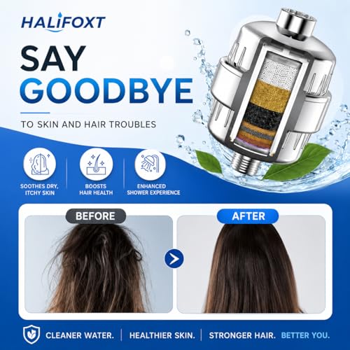 Image of 20 Stage Shower Head Filter for Bathroom Hard Water Softner SF-20 Pro | Water Softener | Hard Water Filter Tap, Reduces hair fall, Protects Skin | Remove Chlorine and Harmful Chemicals (Pack of 1)