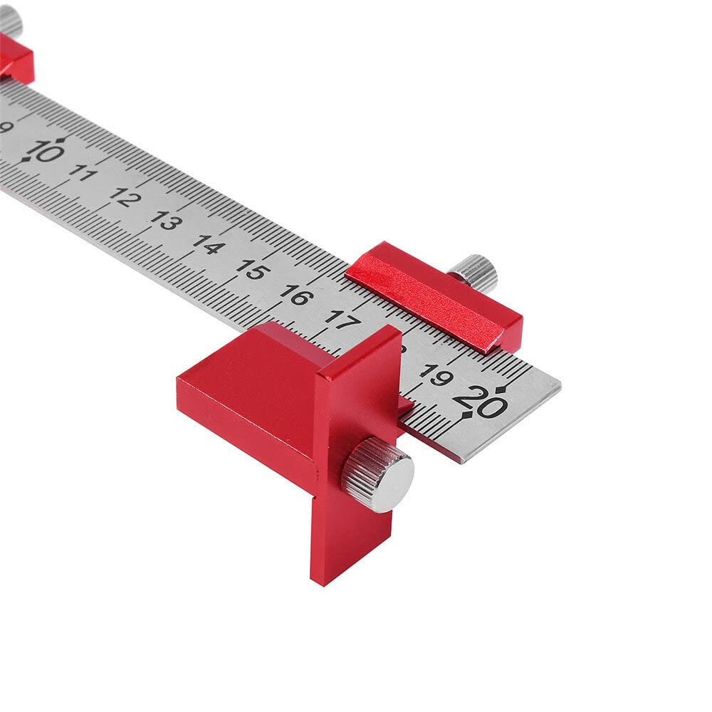 VIDOO Czerwony Szablon do Uchwytów Meblowych Stop Aluminium Metryczny/Calowy Prowadnica 5mm Lokalizator
