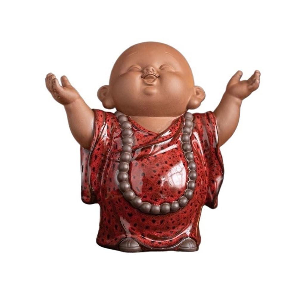 SAMCIOI Tea Pet Kung Fu Tea Set Zen Little Monk Decorative Figurines, Tea Room Characters, Pets, Ornaments Teaware Ornaments(B)